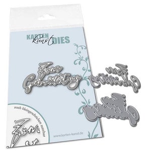 Gabarit de découpe - Script élégant pour anniversaire kk-D154 - Matrices de découpe Poinçonnage Scrapbooking Carte Art Textes allemands Mots allemands