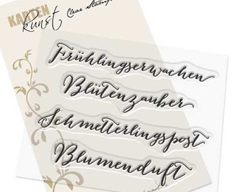 Clear Stamps - Große Worte „Frühlingserwachen“ KK-0033 - Deutsche Text-Stempel Scrapbooking Karten-Kunst Frühling Worte & Sprüche deutsch