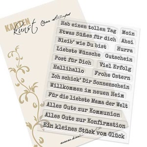 Clear Stamps - From the Typewriter 3 KK-0185 - Card Art Scrapbooking Text Stamps Words & Sayings German Typewriter