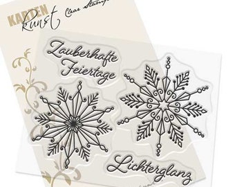 Clear Stamps -  Zauberhafte Schneeflocken KK-0207 - Karten-Kunst Scrapbooking Text-Stempel Motiv-Stempel Weihnachten deutsch Winter & Schnee