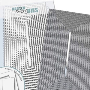 Stanzschablone - DIN lang mit Nahtlinien außen kk-D182 - Cutting Dies Stanzen Scrapbooking Karten-Kunst Grundformen