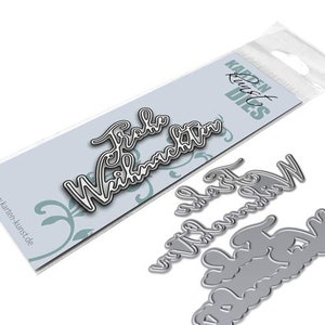 Stanzschablone Elegant Script Frohe Weihnachten kk-D099 - Cutting Dies Stanzen Scrapbooking Karten-Kunst Weihnachten Worte & Sprüche deutsch
