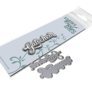 Stanzschablone - Nyala Script Gutschein kk-D184 - Cutting Dies Stanzen Scrapbooking Karten-Kunst Deutsche Texte Worte & Sprüche