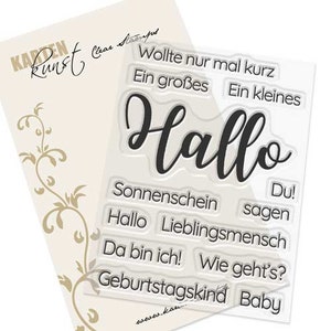 Clear Stamps - Huge Hello KK-0212 - Card Art Scrapbooking Text Stamps Words & Sayings German Greetings