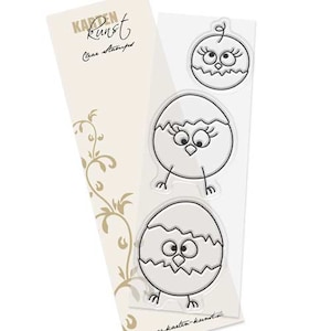 Timbri trasparenti - Famiglia di pulcini, uova e persone KK-0210 - Timbri con motivi carini per biglietti d'auguri, scrapbooking, primavera e Pasqua