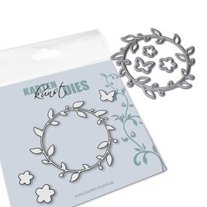 Szablon do wykrawania Mały wieniec kwiatowy kk-D103 - Wykrojniki Wykrawanie Scrapbooking Sztuka kartkowa Kwiaty i liście Wianki Wianki