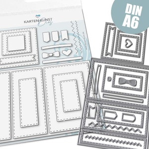 Stanzschablone - Card Designer A6 kk-D207 - Cutting Dies Stanzen Scrapbooking Karten-Kunst Grundformen Kartenlayout Rechtecke