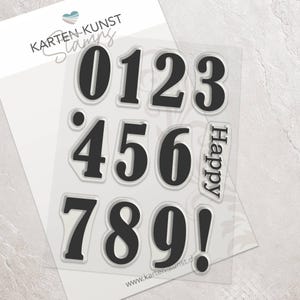 Stempel Zahlen zu Silvester, Neujahr & Geburtstag, Happy Numbers KK-0204 Große Clear Stamps Zahlen Silikonstempel Ziffern zum neuen Jahr