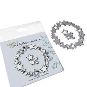 Ponsen sjabloon Star Wreath kk-D073 - Stansmessen Ponsen Scrapbooking Card Art Kerststerren Star Wreath