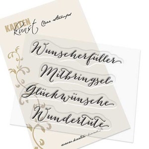Clear Stamps - Große Worte Wunscherfüller KK-0029 - Deutsche Text-Stempel Scrapbooking Karten-Kunst Geburtstag Worte & Sprüche deutsch
