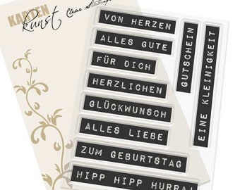 Clear Stamps - Labelwriter zum Geburtstag KK-0130 - Deutsche Text-Stempel Scrapbooking Karten-Kunst Worte & Sprüche deutsch