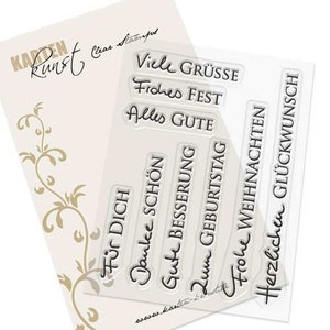 Wyczyść znaczki - połączenie pozdrowień 2 KK-0118 - niemiecki znaczek tekstowy Scrapbooking sztuka kartkowa urodziny rocznica boże narodzenie słowa przysłowia