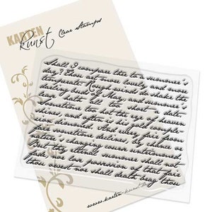 Tampons transparents – Fond de script KK-0152 – Tampon à motif de texte Shakespeare Carte de scrapbooking Motif de fond de script artistique