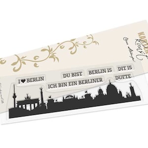 Timbri trasparenti - Skyline Berlin KK-0155 - Card Art Testo tedesco Timbro con motivo Timbro Scrapbooking Paesaggio, parole e detti tedeschi