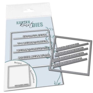 Stanzschablone Weihnachten im Rahmen kk-D130 - Cutting Dies Stanzen Scrapbooking Karten-Kunst Worte deutsch