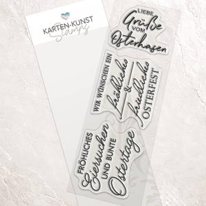 Timbre de Pâques dictons tampons clairs disant combinaisons Pâques KK-0211 tampon de texte allemand salutations de Pâques tampon en silicone Joyeuses Pâques