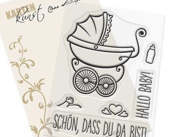 Clear Stamps - It's nice that you're there KK-0138 - Motif Stamp Scrapbooking Card Art Baby & Birth, Words Sayings German