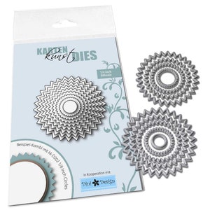 Plantilla de corte - 1/4 pulgadas Zig Zag Circles kk-D200 - Troqueles de corte Perforación Tarjeta de álbum de recortes Arte Formas básicas Círculos
