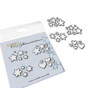Snijstencil Confetti kk-D068 - Stansmessen Ponsen Scrapbooking Card Art Bloemen Sterren Harten
