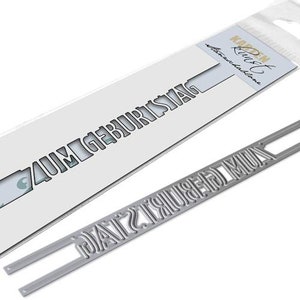 Snijsjabloon brugtekst voor verjaardag kk-D058 - Stansmessen Ponsen Scrapbooking Card Art Verjaardag Woorden & Gezegden Duits