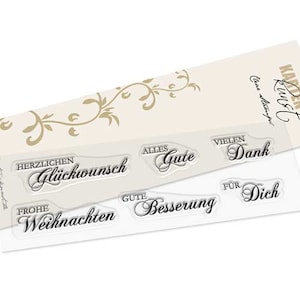 Timbri trasparenti - Garachopin KK-0011 - Timbro con testo tedesco, biglietto per scrapbooking, arte, compleanno, anniversario, Natale, parole, detti
