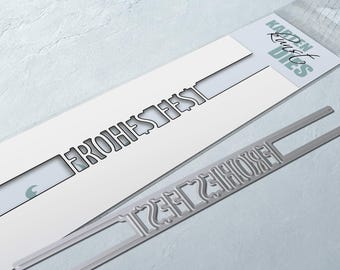 Stanzschablone Frohes Fest kk-D097 - Brückentext Stanzform zu Weihnachten, Worte & Sprüche deutsch