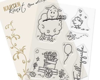 Clear Stamps - Creatures in Spring KK-0061 - German Text Stamps Motif Stamps Scrapbooking Card Art Spring & Easter, Cute