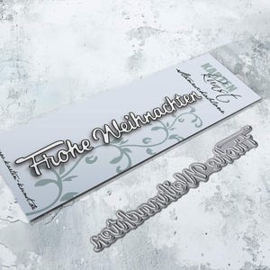Gabarit de découpe avec inscription Joyeux Noël kk-D023 pour cartes de Noël, poinçon avec texte allemand