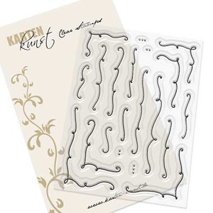 Selos transparentes - %OFF Doodles KK-0084 - Selo de texto alemão, carimbo de motivo, álbum de recortes, molduras e bordas de arte