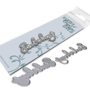 Modello di taglio Invito con scritta elegante kk-D109 - Fustelle Perforazione Biglietto per scrapbooking Arte Celebrazioni, parole e detti tedesco
