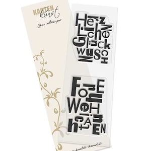 Timbri trasparenti - Blocchi di lettere Congratulazioni Natale KK-0013 - Timbri con testo tedesco Biglietto d'arte per compleanno e anniversario