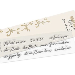 Clear Stamps - Du bist... KK-0012 - Deutsche Text-Stempel Scrapbooking Karten-Kunst Worte & Sprüche Freunde