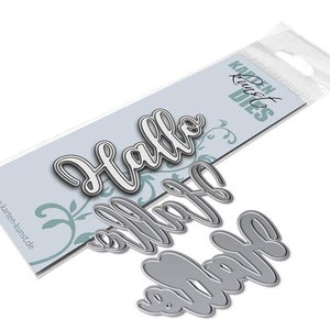 Stanzschablone - Riesiges Hallo  kk-D165 - Cutting Dies Stanzen Scrapbooking Karten-Kunst Deutsche Texte Grüße