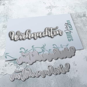 Modello di taglio Natale con punzonatrice ombra kk-D157 Punzonatrice per testo in tedesco per cartoline di Natale, punzonatrice per fustellatura, scrapbooking