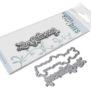 Stanzschablone Nyala Script Zum Geburtstag kk-D079 - Cutting Dies Stanzen Scrapbooking Karten-Kunst Worte & Sprüche deutsch