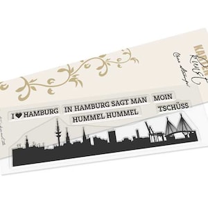 Clear Stamps - Skyline Hamburg KK-0145 - Motiv-Stempel Scrapbooking Karten-Kunst Landschaft, Stadt, Worte & Sprüche deutsch