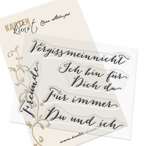 Tampons transparents – Grands mots Forget-Me-Not KK-0043 – Tampon de texte allemand, carte de scrapbooking, dictons artistiques allemands