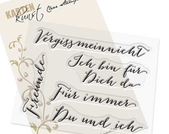 Clear Stamps -   Große Worte Vergissmeinnicht KK-0043 - Deutsche Text-Stempel Scrapbooking Karten-Kunst  Sprüche deutsch