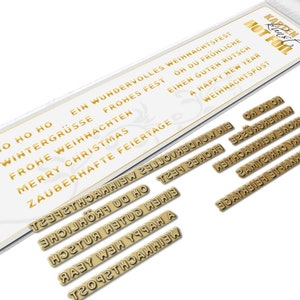Hot Foil Stamp - Mini Words for Christmas kk-HF010 - Hot Foil Plate De kaartkunstwoorden en gezegden in het Duits