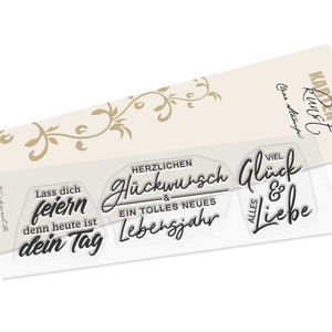 Clear Stamps - Zeggen Combinatie Verjaardag KK-0216 - Card Art Scrapbooking Tekststempel Woorden & Gezegden Duitse verjaardag
