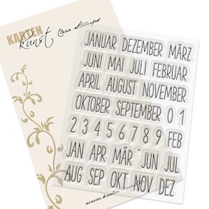 Timbri trasparenti - Mesi di calendario KK-0228 - Card Art Scrapbooking Timbro di testo con parole tedesche