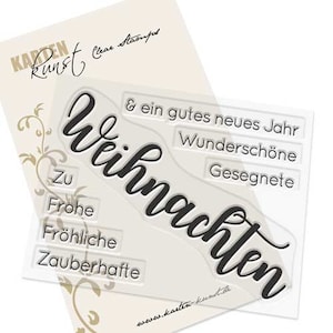 Clear Stamps - Giant Wishes Christmas KK-0176 - Card Art German Text Stamps Christmas Words