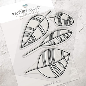 Timbri trasparenti Foglie e Autunno Card Art Scribble Leaves KK-0151 – Timbri con motivo per scrapbooking e biglietti