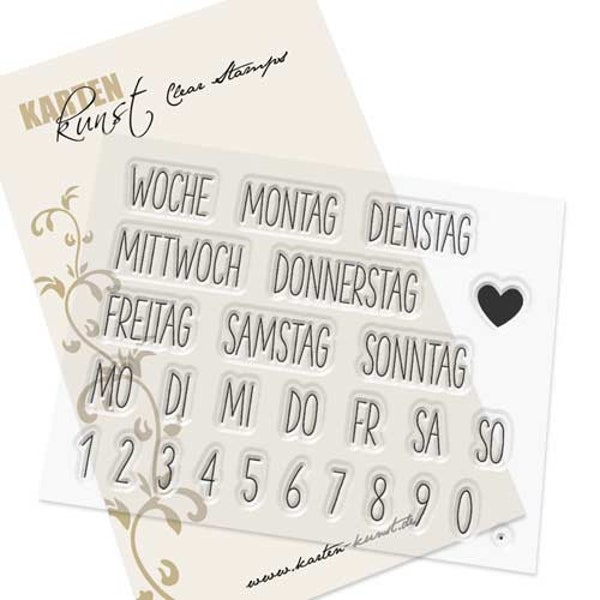 Clear Stamps - Calendar No. 2 KK-0058 - German Text Stamps Scrapbooking Journal Card Art Words & Sayings German