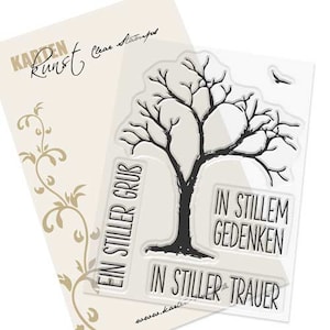 Tampons transparents - Arbre de deuil KK-0125 - Timbre à motif Scrapbooking Carte Art Paysage, Deuil, Condoléances, Mots et dictons allemand