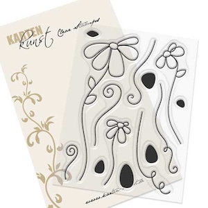 Clear Stamps - Scribble Daisies KK-0128 - Motiv-Stempel Scrapbooking Karten-Kunst Frühling Blumen Blätter Gänseblümchen