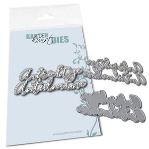 Pochoir de découpe Script élégant Sincères Condoléances kk-D116 - Matrices de découpe Poinçonnage Scrapbooking Carte Art Deuil Condoléances Mots Allemand
