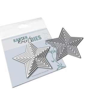 Snijstencil - Geneste sterren kk-D161 - Stansmessen Ponsen Scrapbooking Card Art Kerststerren