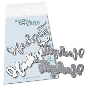 Stanzschablone Hochzeit Stanzform Karten-Kunst kk-D180 Riesige Hochzeit Deutsche Text Stanze
