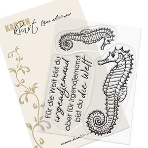 Tampons transparents - Hippocampe KK-0168 - Carte Art Texte allemand Timbre à motif Scrapbooking Mer maritime